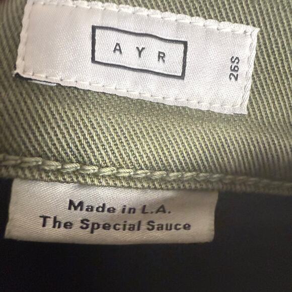 AYR The Special Sauce Nori Green High Rise Straight Leg Jeans Size 26 Short - Picture 9 of 10